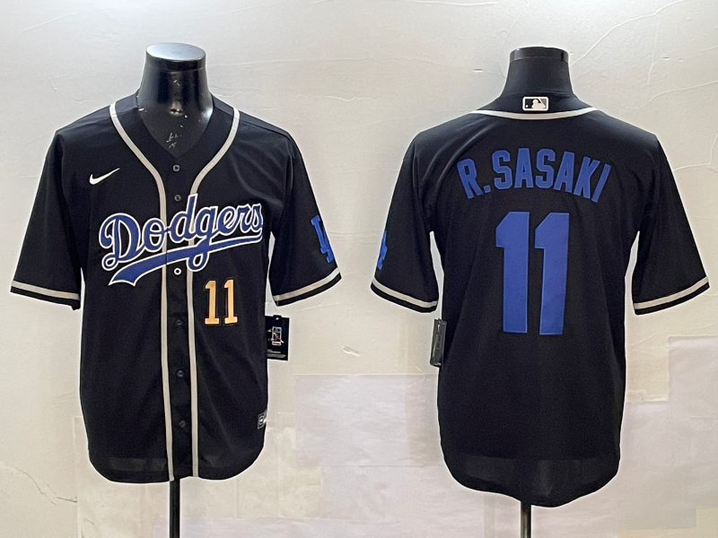 Men Los Angeles Dodgers 11 R Sasaki black 2025 MLB nike jersey style 43